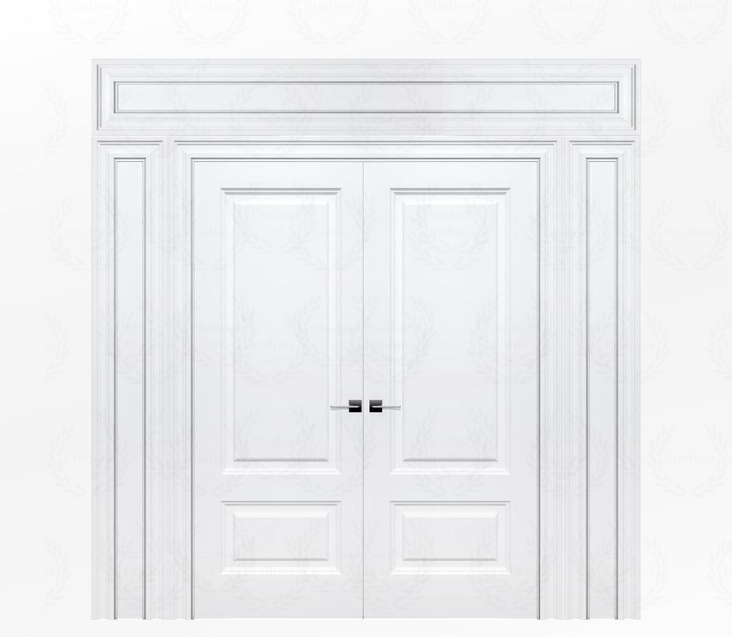 Дверь межкомнатная глухая белая Савона ДГ2 с фрамугой вокруг двери