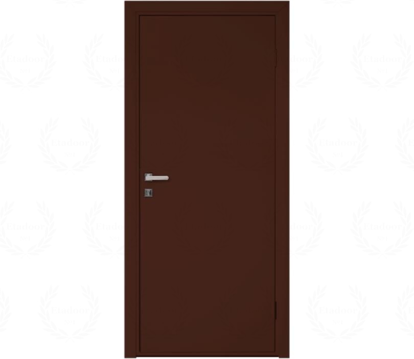 Влагостойкая дверь ПВХ EtaDoor глухая коричневая одностворчатая с ПВХ кромкой