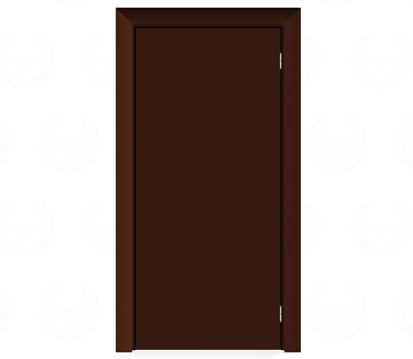 Влагостойкая дверь ПВХ EtaDoor глухая коричневая маятниковая одностворчатая с ПВХ кромкой