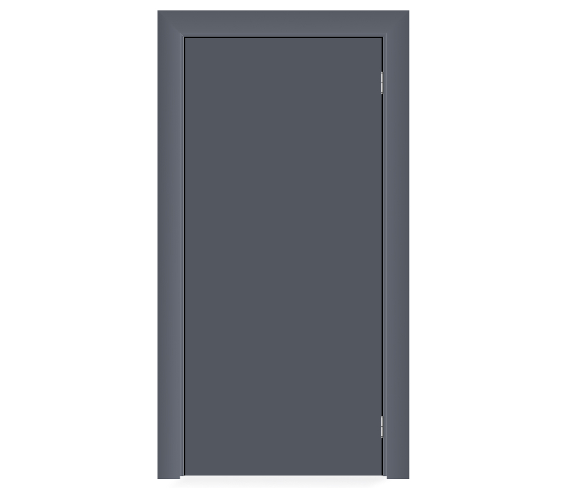 Влагостойкая дверь ПВХ EtaDoor глухая серая маятниковая одностворчатая с ПВХ кромкой