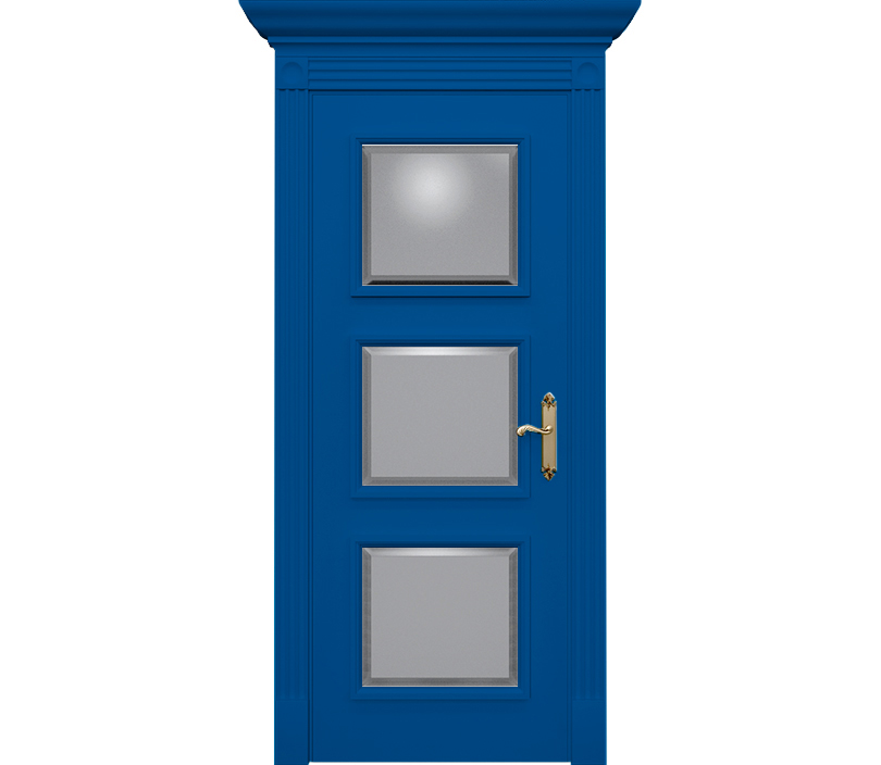 Дверь межкомнатная со стеклом Монца ДО6 синяя