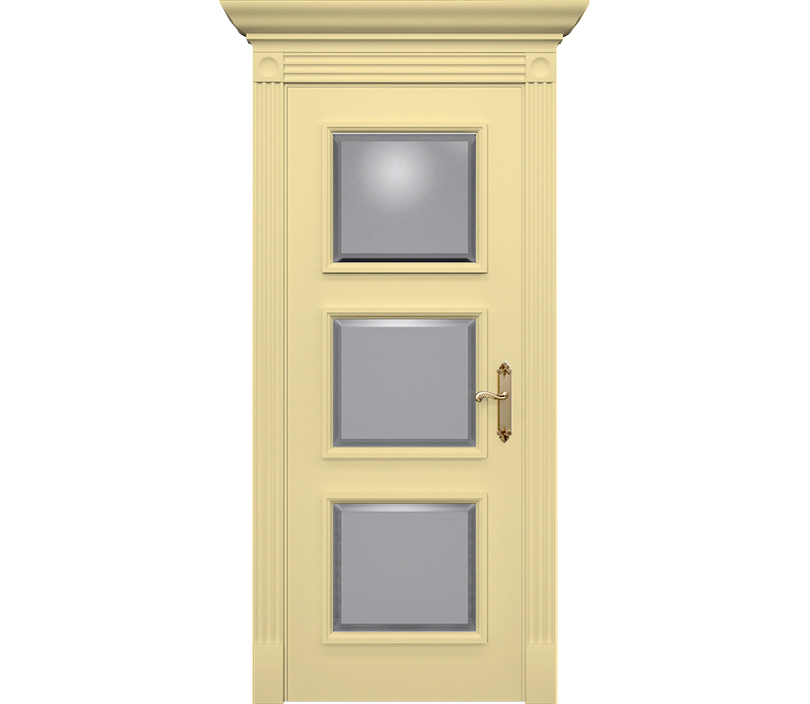 Дверь межкомнатная со стеклом Монца ДО6 ванильная